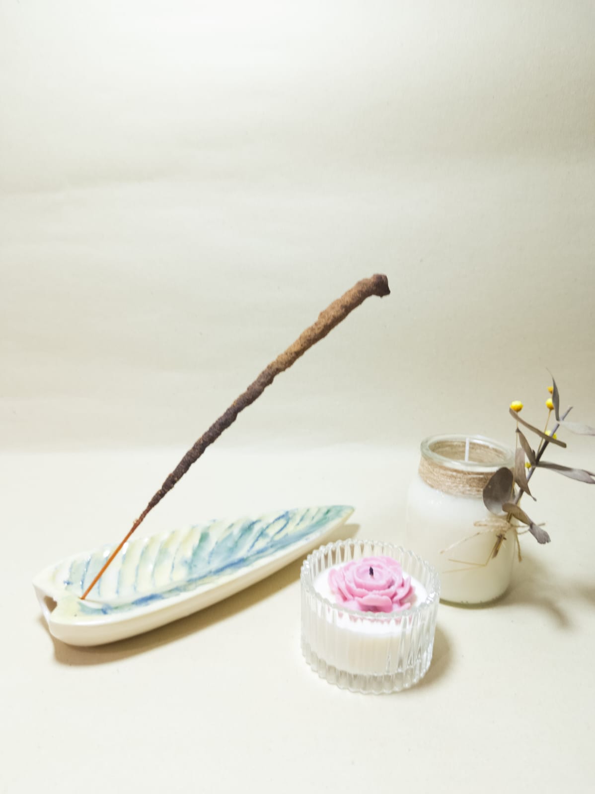 Incensario hoja azul